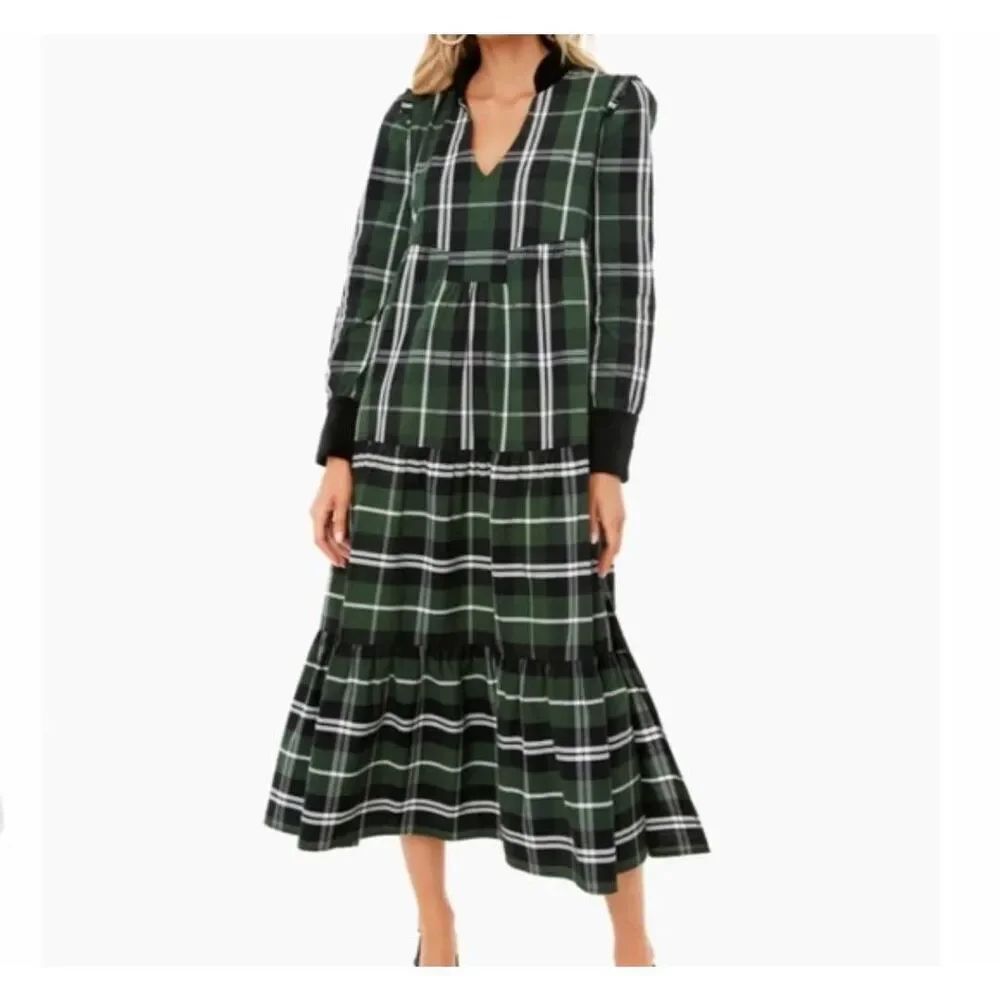 Tuckernuck Bristol Dress Tartan Green Sz Small